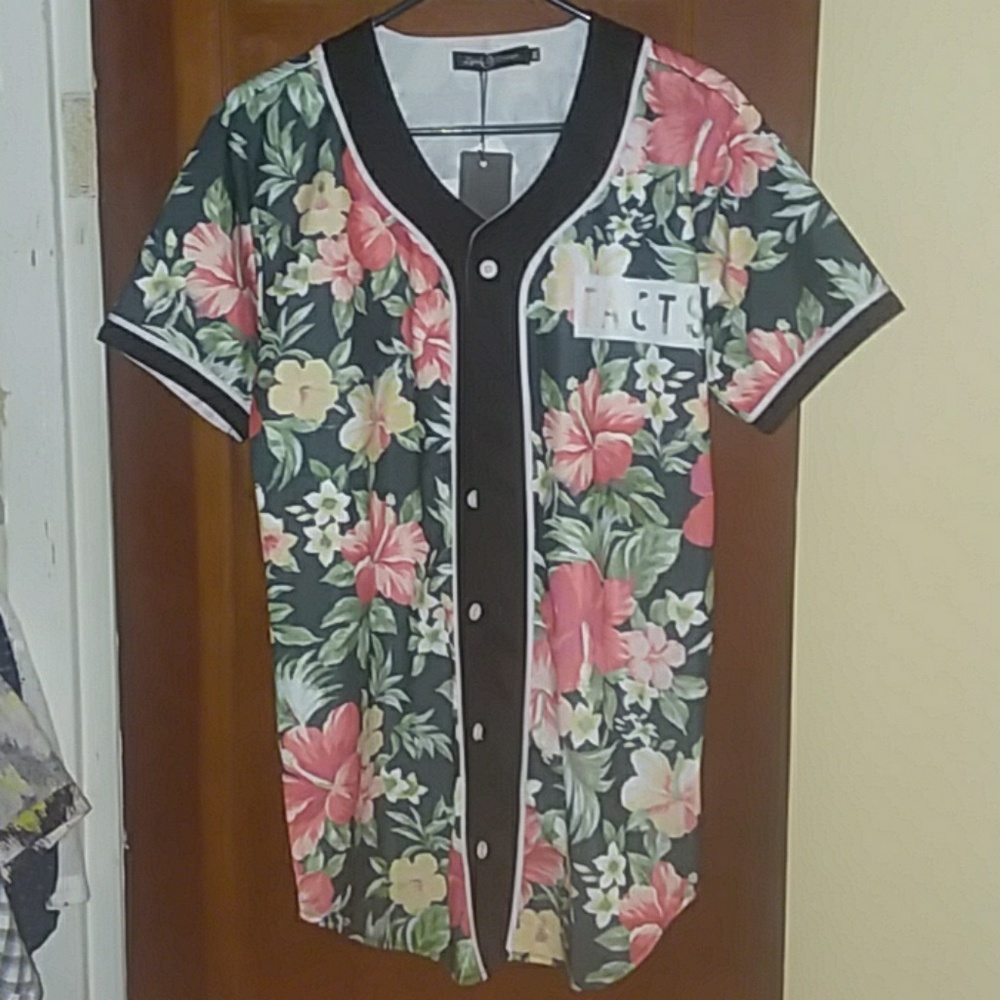 "Facts" baseball button up